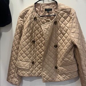 Ann Taylor Women's Beige Quilted Puffer Jacket